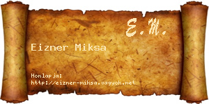 Eizner Miksa névjegykártya